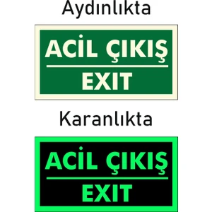 Fotolümen Fosforlu Acil Çıkış Yön Levhası