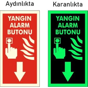 Fotolümen Fosforlu Yangın Alarm Butonu Levhası