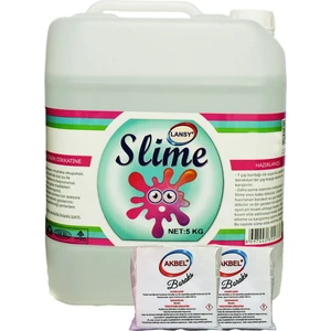 zıp zıp slime boyasız şeffaf 5 kg + 200 gr boraks