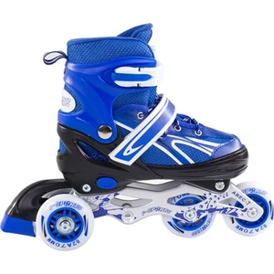 Furkan Toys F-Sports  Mavi Ayarlabilir 2+2 Işıklı Metal Alıştırma Pateni Çanta Hediyeli