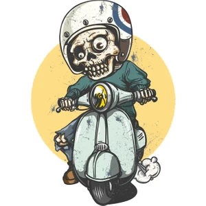 Sticker Atölyesi Vespa Kurukafa Sticker - 13008