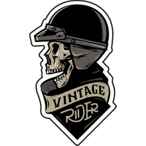 Sticker Atölyesi Vintage Rider Kurukafa Sticker - 13012