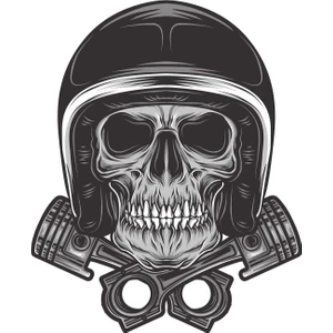 Sticker Atölyesi Motorcu Kurukafa Sticker - 13024