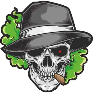 Sticker Atölyesi Şapkalı Kurukafa Sticker - 13028