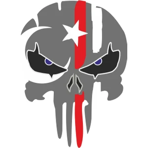 Sticker Atölyesi Komando Asker Punisher Ay Yıldız Türk Bayrak Kurukafa Sticker - 13071