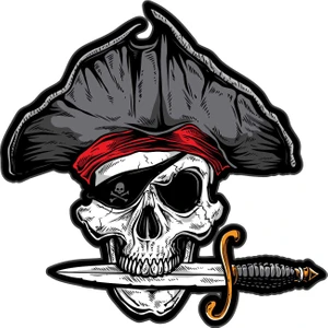 Sticker Atölyesi Korsan Kurukafa Sticker - 13044