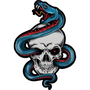 Sticker Atölyesi Yılan Kurukafa Sticker - 13057