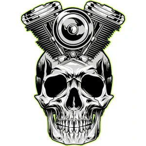 Sticker Atölyesi Motorcu Kurukafa Sticker - 13058