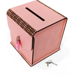 Ahşap Kumbara Dekoratif Kutu Şeklinde Kumbara