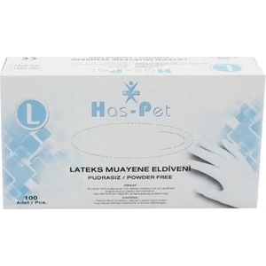Lateks Pudrasız  Eldiven Has-Pet Large 100LÜ