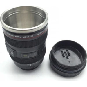 Objektif Görünümlü Lens  Kupa Çelik Kahve Çay Termos Mug Bardak