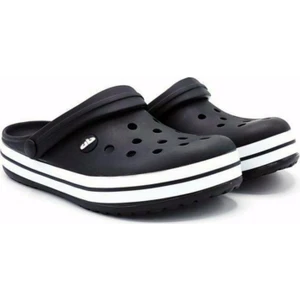bella Doremor Siyah Beyaz Sabo Crocs Modeli Terlik Hastane Terliği Hemşire Doktor Terliği
