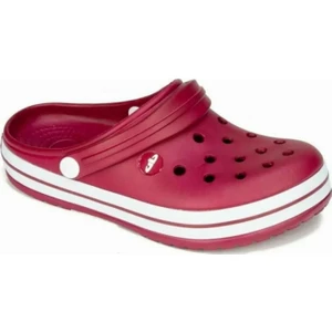 bella Doremor Bordo Beyaz Sabo Crocs Modeli Terlik Hastane Terliği Hemşire Doktor Terliği