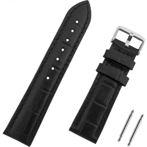22mm Siyah Kroko Deri Saat Kordonu