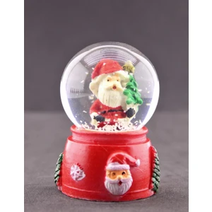Hediye Filesi Noel Baba ve Çam Ağacı Temalı Mini Boy Işıklı  Yılbaşı Kar Küresi 6.5 cm E