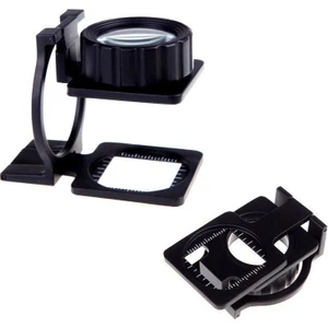 15X Lüp Kumaş Büyüteç Optik Cam Lens Ölçekli Metal Siyah Renk Üç Eklem Katlanır