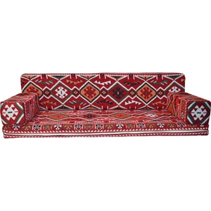 Bolvadin Şark Köşesi MTK412-401 Şark Köşesi Kırmızı Halı Ds. Dörtlü Minder Tk. 160LIK