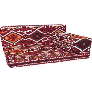 Bolvadin Şark Köşesi MTK405-402 Şark Köşesi Bordo Halı Ds. Üçlü Minder Takımı 120LİK