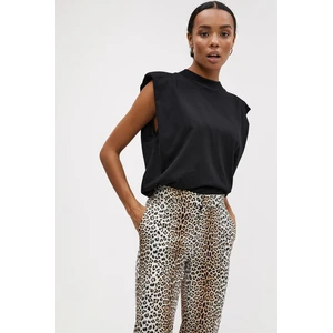 Mad Girls Siyah Vatkalı Tişört MG900