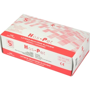 Has-Pet Latex Pudralı Eldiven 100'lü - S