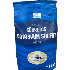 Potasyum Sülfat 0.0.51 Kükürtlü Bahçe Bitki Besini Suda Çözünür Toz Potasyum Oksit Gübresi 25 Kg