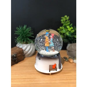 Çiko Toys Sokak Lambası Altında Buluşan Romantik Çiftler Püskürtmeli Müzikli ve Işıklı Büyük Boy Kar Küresi