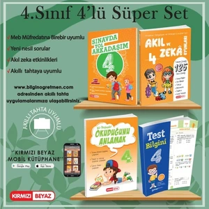 Kırmızı Beyaz Yayınlar 4.Sınıf 4lü Süper Set
