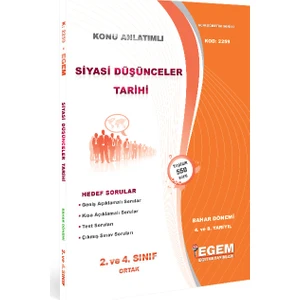 Egem Eğitim Yayınları Siyasi Düşünceler Tarihi Konu Anlatımlı Soru Bankası-Bahar Dönemi 4. Yarıyıl