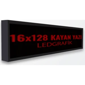 Ledgrafik 16x128 cm Kayan Yazı Kırmızı Led Tabela telefondan wifi kontrol