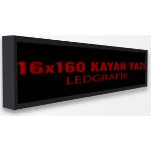 Ledgrafik 16x160 cm Kayan Yazı Kırmızı Led Tabela  telefondan wifi kontrol