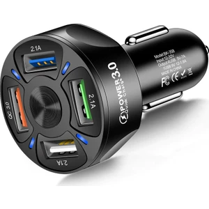Araç Hızlı Şarj 4 USB 7 A  Çoklu Hızlı Şarj Adaptörü