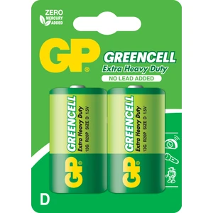 Gp 13-2UE2 Greencel R20 Kalın D Boy Çinko Pil 2'li Paket