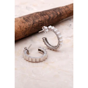 Sümer Telkari Taşlı 19 mm Gümüş Halka Küpe