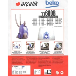 E-Ticaret Arena Beko Bks 9555 Süpürge Modeli 5 Adet Toz Torbası TT680B