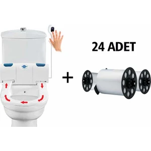 Hijyenik Sensörlü Klozet Kapağı Dispenseri+24 Rulo