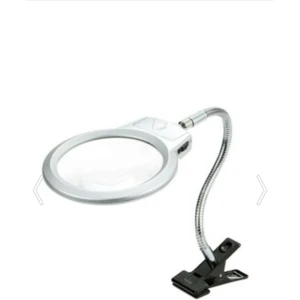 2.5X90 mm 5X24 mm Büyüteç, Mandallı Metal Hortumlu Masa Üstü Büyüteç