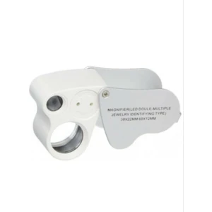 Rekotools-Kuyumcular Için Göz Büyüteç, Işıklı Metal 30X22MM 60X12MM Aydınlatma LED