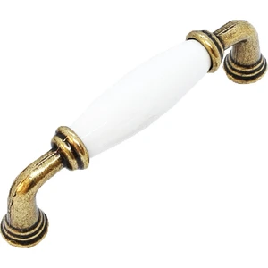 Porselen Dolap Mutfak Çekmece Mobilya Kulpu Antik Düz Beyaz 96 mm (9,6cm) Aks