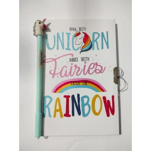 Unicorn Kilitli Günlük ve Unicorn Jel Kalem Seti