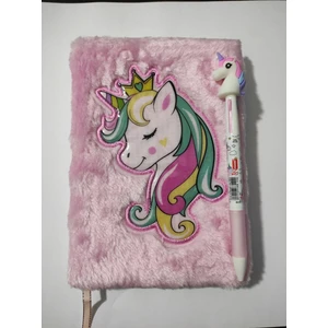 Peluş Unicorn Günlük ve Kalem Seti Pembe