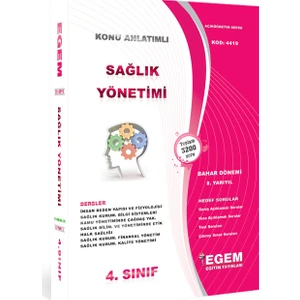 Egem Eğitim Yayınları 4. Sınıf Sağlık Yönetimi Konu Anlatımlı Soru Bankası-Bahar Dönemi(8. Yarıyıl)