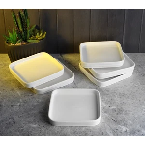 Pago Porselen 14Cm Kare Pasta 6 Lı Sunum Tabak Takımı