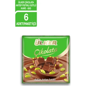 Çikolata Antep Fıstıklı Sütlü Kare 65G x 6 Adet