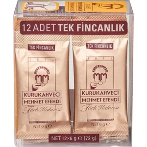 Mehmet Efendi Türk Kahvesi  Tek Içimlik (Folyo Ambalaj) 12 x 6 gr