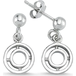 Altın Sepeti Gümüş Sallantılı Top Çember Küpe G149KP