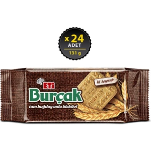 Burçak Tam Buğday Unlu Bisküvi 131 g x 24 Adet