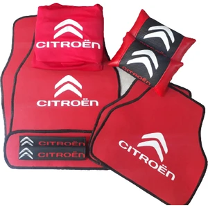 Citroen Kırmızı Penye Kılıf,kemer Konforu,deri Yastık ve Halı Paspas Set