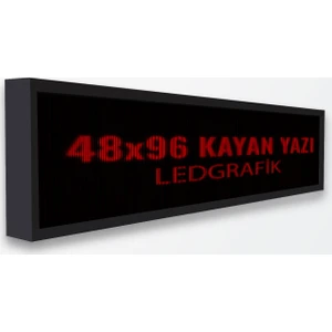 Kayan Yazı 48×96 Kırmızı LED Tabela Ledgrafik wifi kontrol