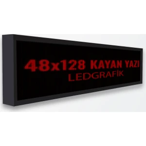 Kayan Yazı 48×128 Kırmızı LED Tabela Ledgrafik wifi kontrol