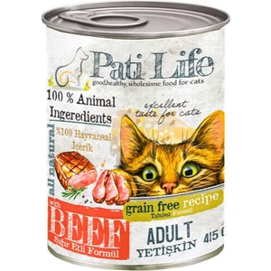 Pati Life Tahılsız Biftekli Kedi Konservesi 415 Gr 24'lü
